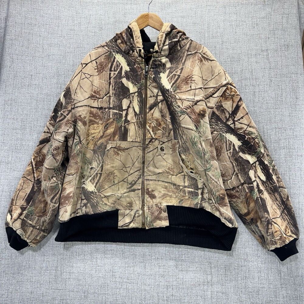 Vintage Carhartt Jacket Mens XXL Realtree Camo Hunting Bomber